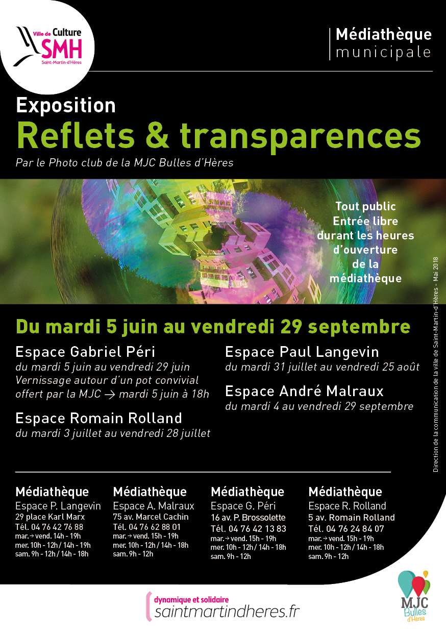 Exposition : Reflets et transparences (MJC Bulles d’Hères)
