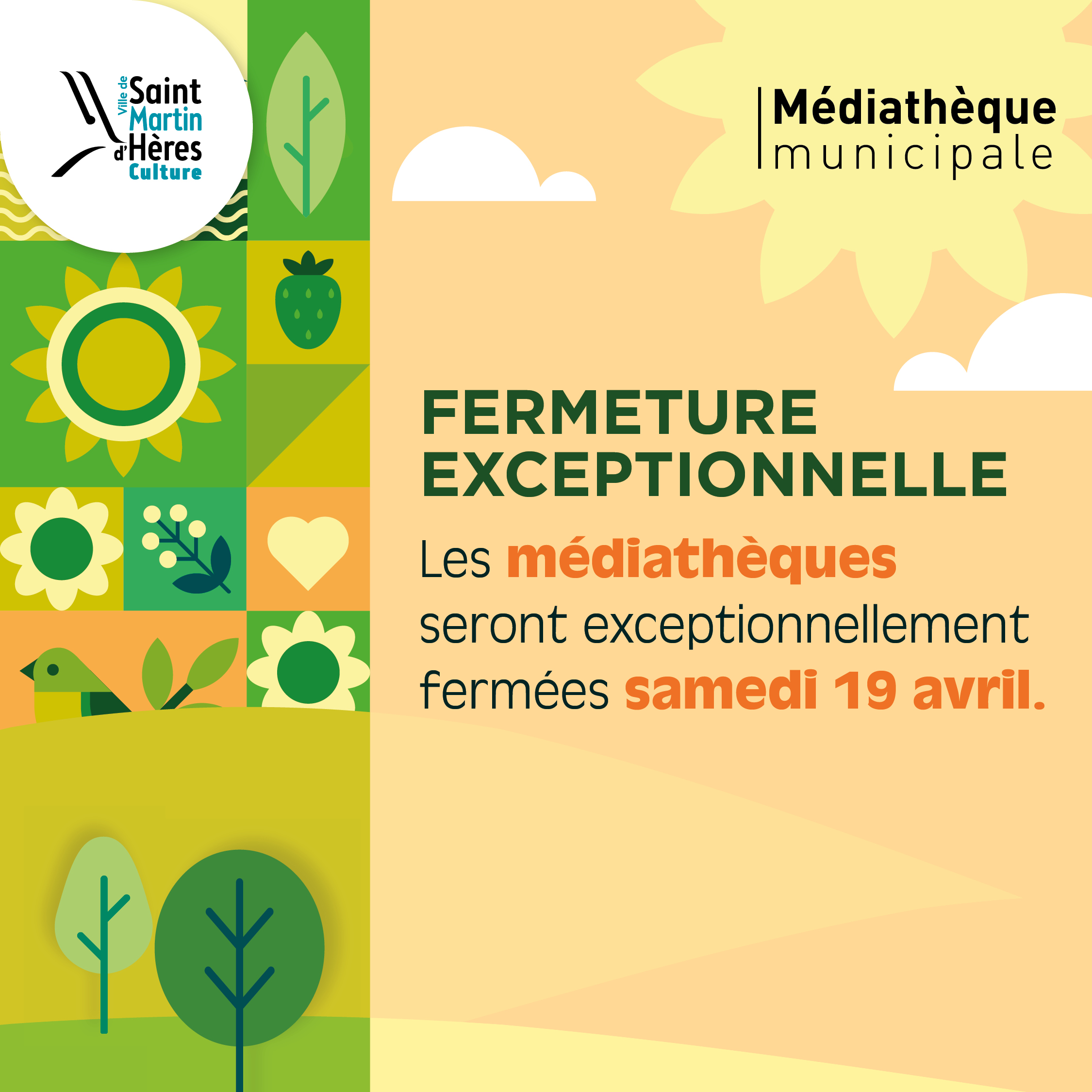 Fermeture exceptionnelle des bibliothèques le 19 avril