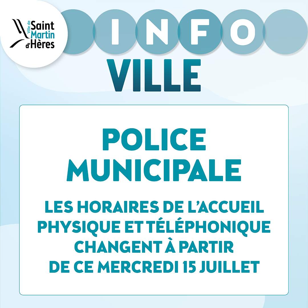 Modification horaires Police Municipale